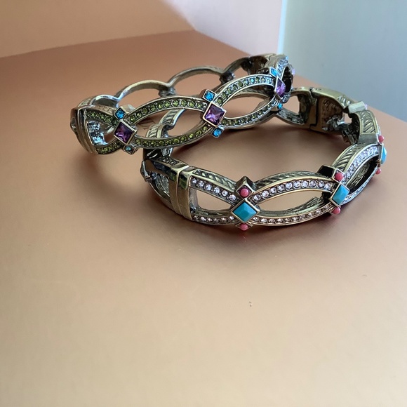 Heidi Daus Set Crystal Bangle Bracelets SZ M - Picture 7 of 16